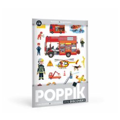 mini poster sticker pompiers poppik