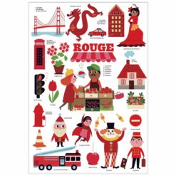 mini poster sticker rouge poppik