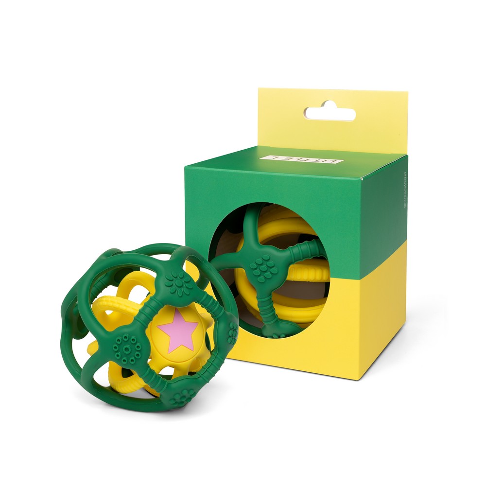 Balle sensorielle vert et jaune - LITTLE L - Les P'tits Guilis