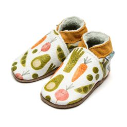 chaussons en cuir petits pois fleurs inch blue