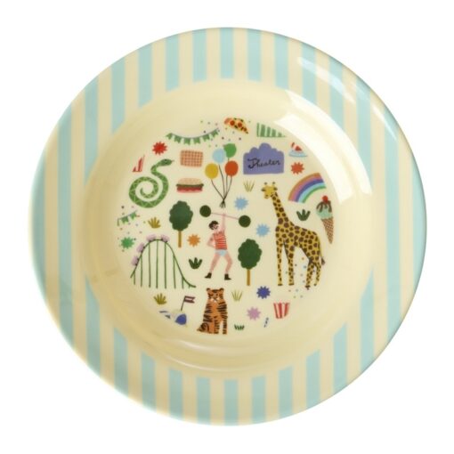 assiette creuse fête foraine bleu rice
